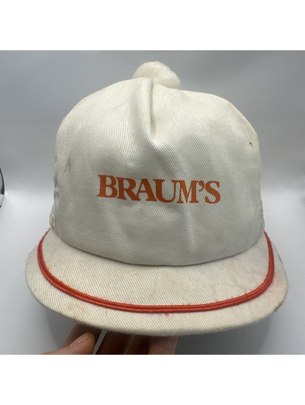 Brahms Vintage, Short Brim, Pom-Pom Employee Uniform Trucker Hat